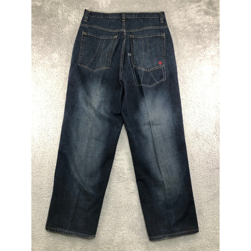 Y2K Vokal Jeans Men 34x32 (Tag 36) Blue Baggy Loose Fit Denim - Picture 2 of 10
